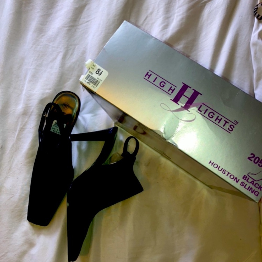Black sling back heels 8 1/2